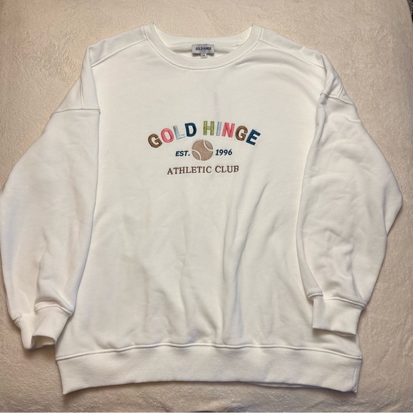 Gold Hinge Women’s Colorful Boyfriend Sweatshirt Size Medium NWT - Picture 3 of 15